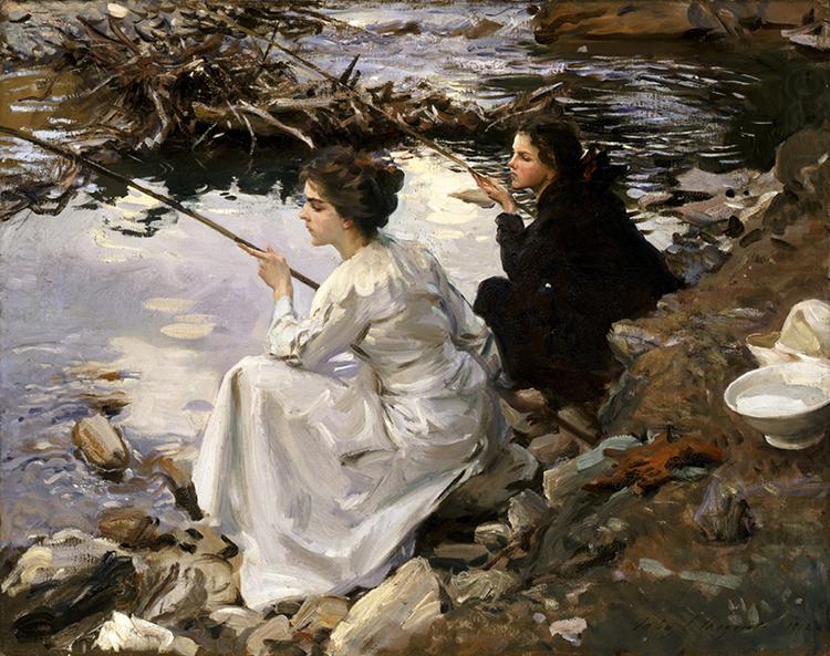 John Singer Sargent Two Girls Fishing china oil painting image